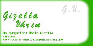 gizella uhrin business card
